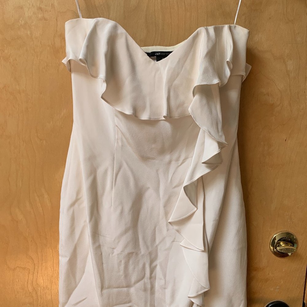 Jay Godfrey Cream mini strapless mini dress
